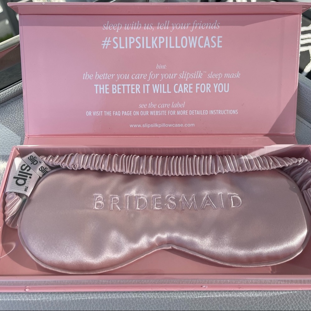 Slip Pure Silk Pink Sleep Mask “Bridesmaid”